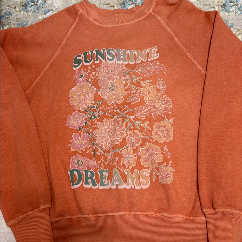 Billabong Sunshine Dreams Floral Orange Sweater